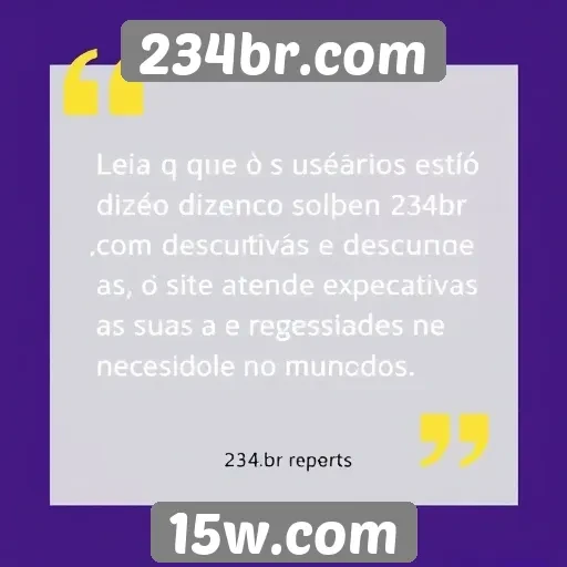 Feedback dos usuários sobre 234br.com